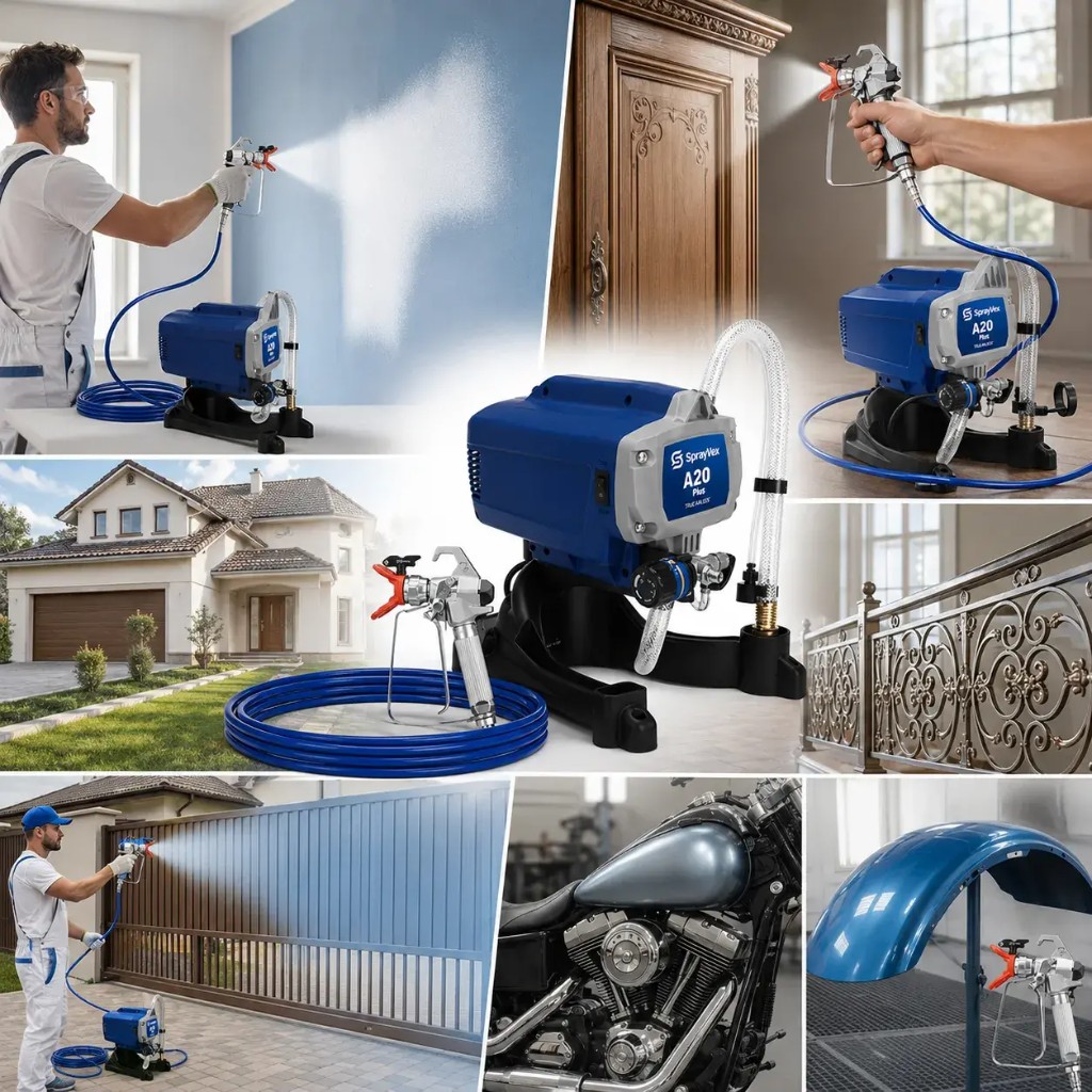 SprayVex A20 Plus TRUE AIRLESS: walls, furniture, fences, metal and automotive